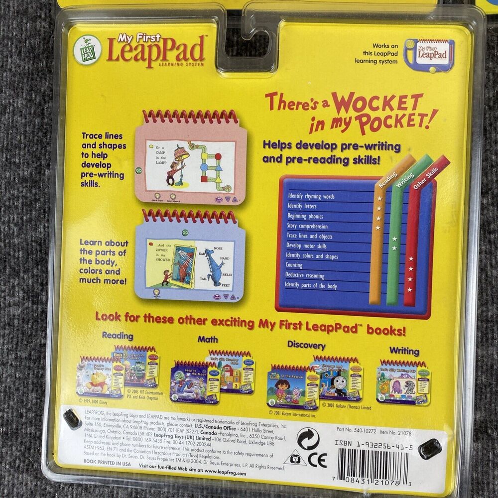 Lot Of 4 Leap Frog My First Leap Preschool Pad Learning Games Dr Seuss Disney - Picture 8 of 10
